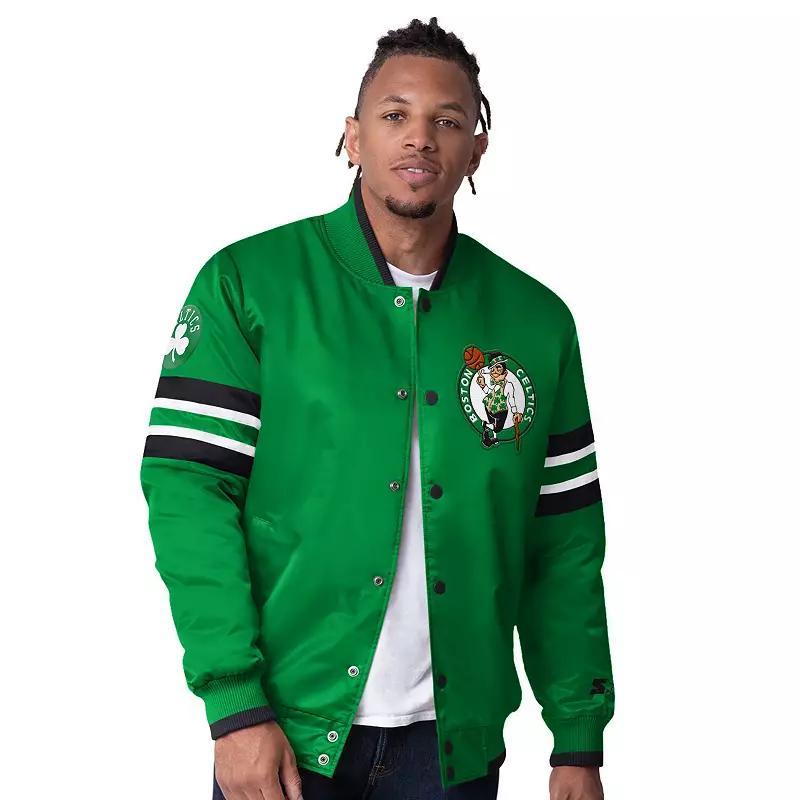 Men's Starter Kelly Green Boston Celtics Scout I Full-Snap Varsity Jacket,  Product Image