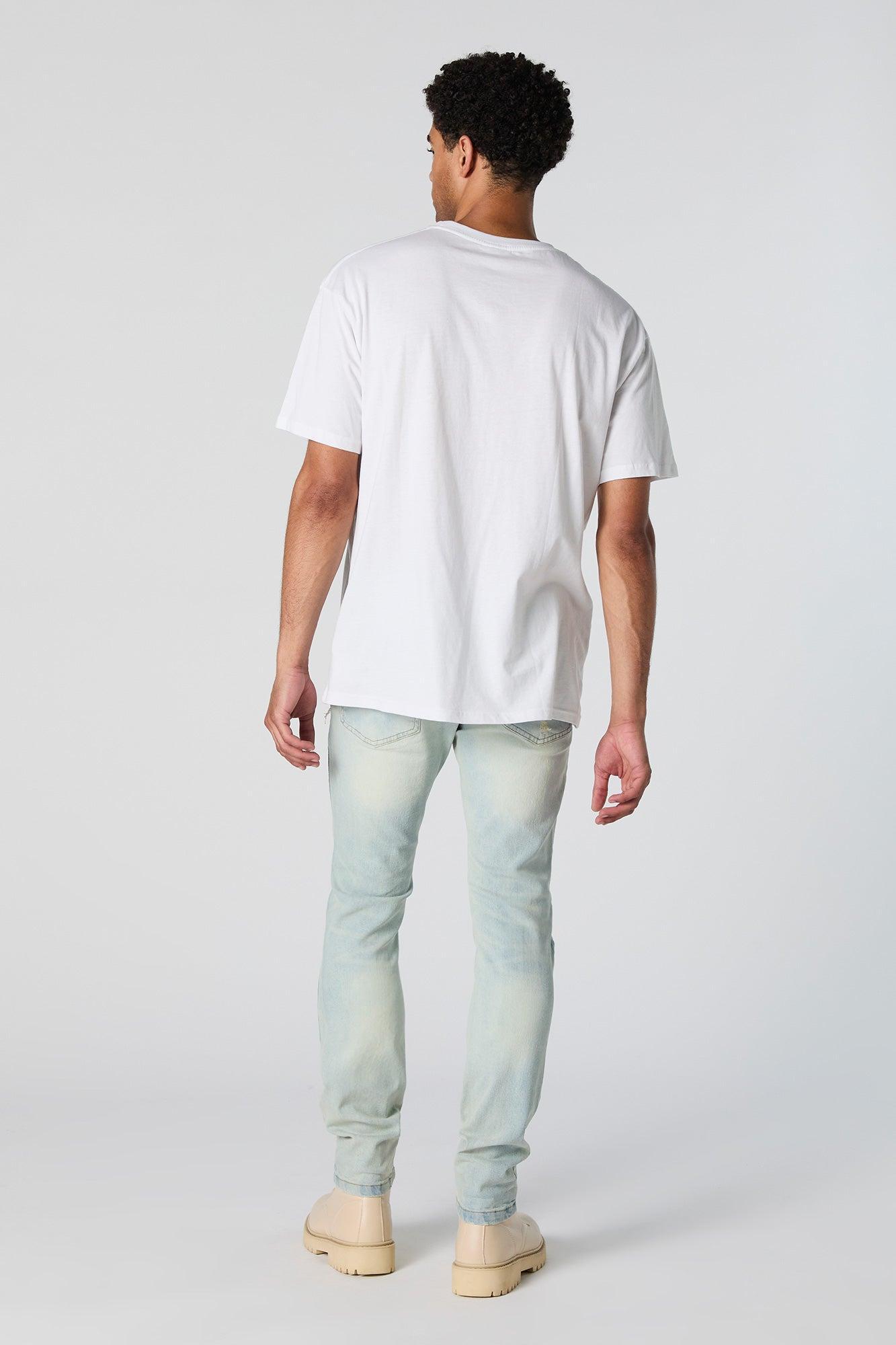 Light Wash Distressed Skinny Jean Male Product Image