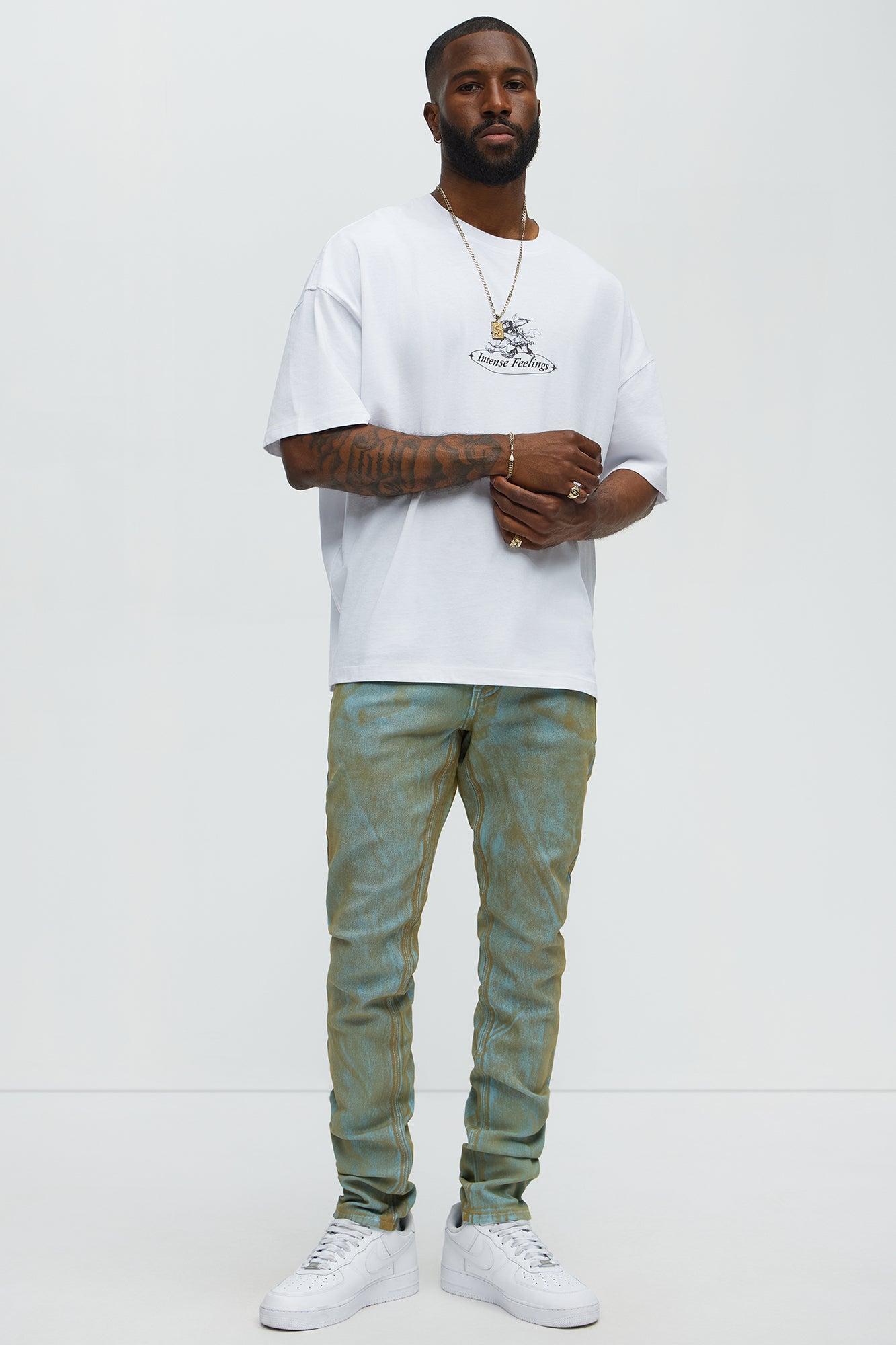 Intense Feelings Oversized Short Sleeve Tee - White Male Product Image