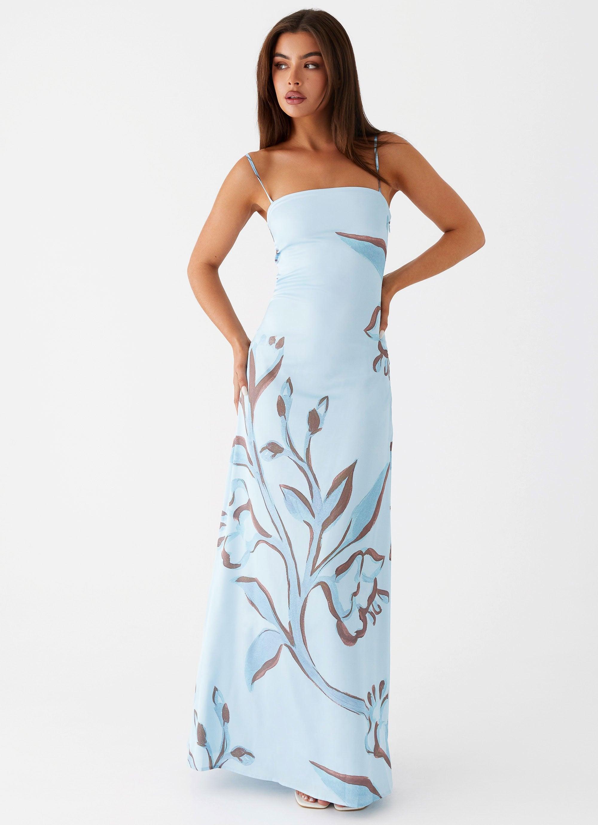 Aster Bloom Maxi Dress - Blue Floral Product Image