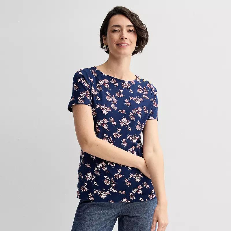 Women's Croft & Barrow® Button Shoulder Tee,  Product Image
