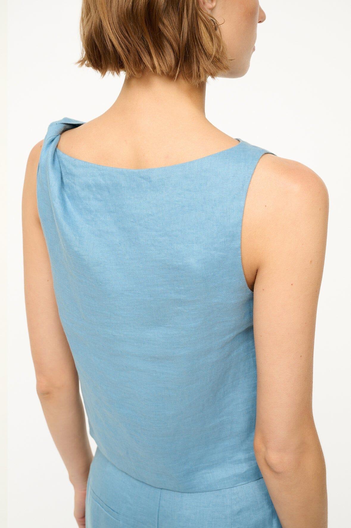 BOA LINEN TOP | SLATE BLUE Product Image