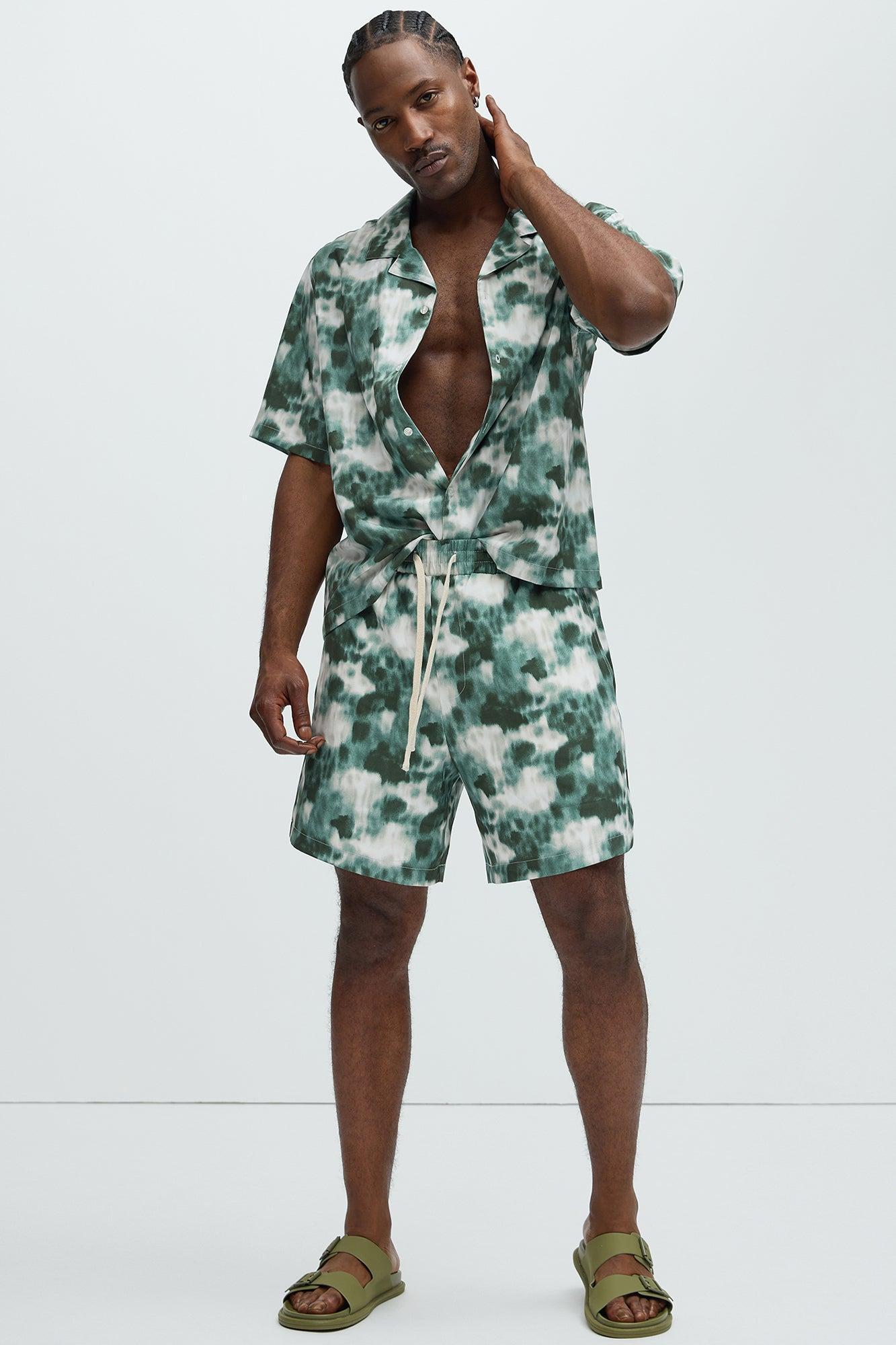 Danny Camouflage Warm Up Shorts - Green/combo Product Image