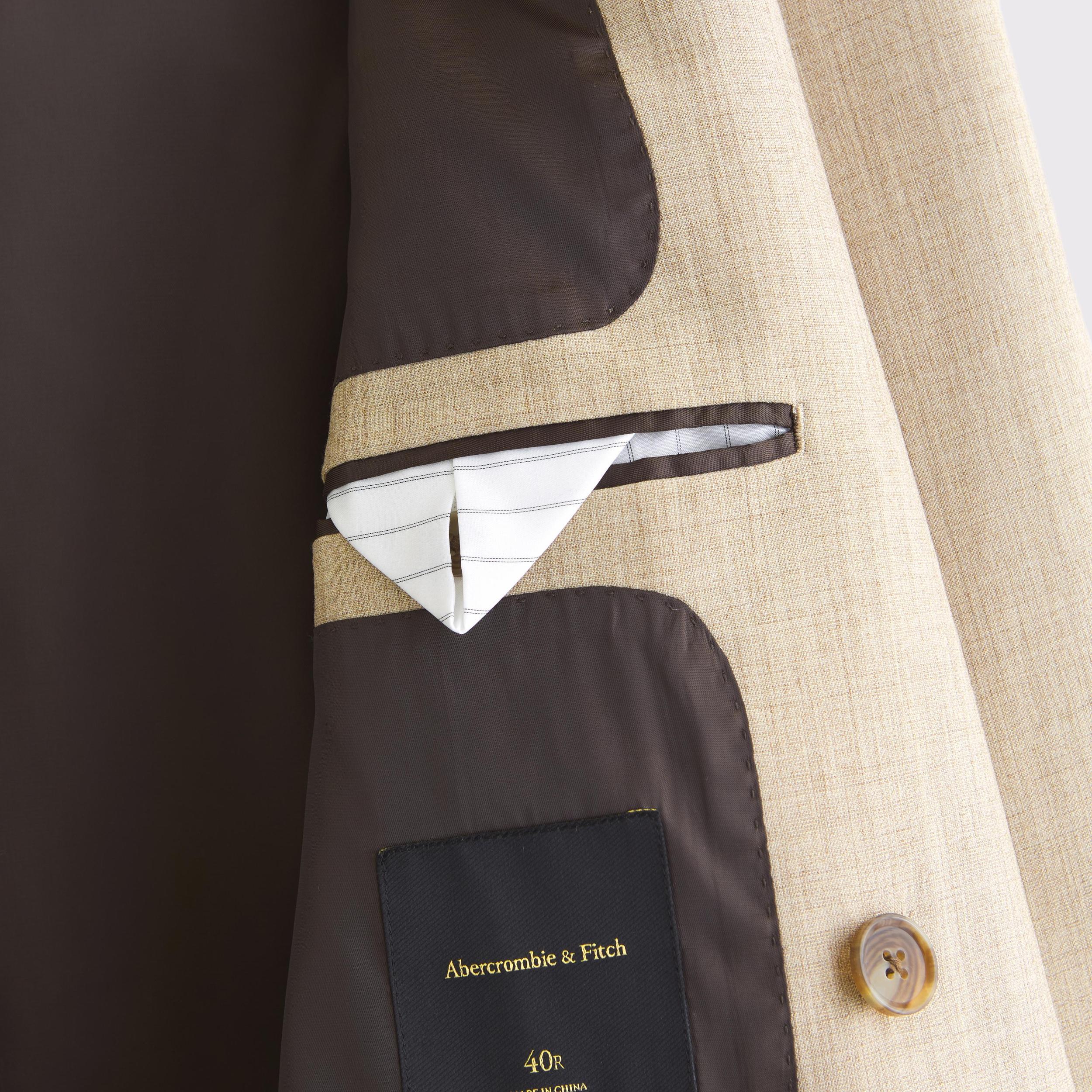 The A&F Collins Double-Breasted Cotton-Texture Blazer Product Image