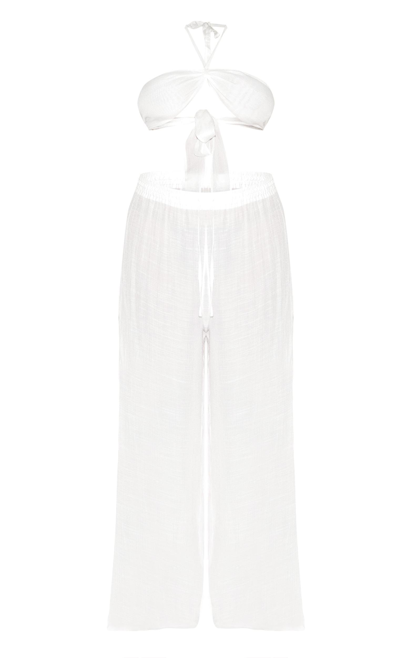 Plus White Pants & Top Set Product Image