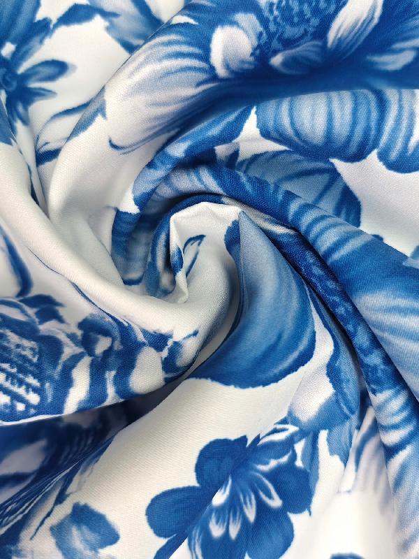 A-Line Loose Flower Print Split-Joint Lapel Maxi Dresses Product Image