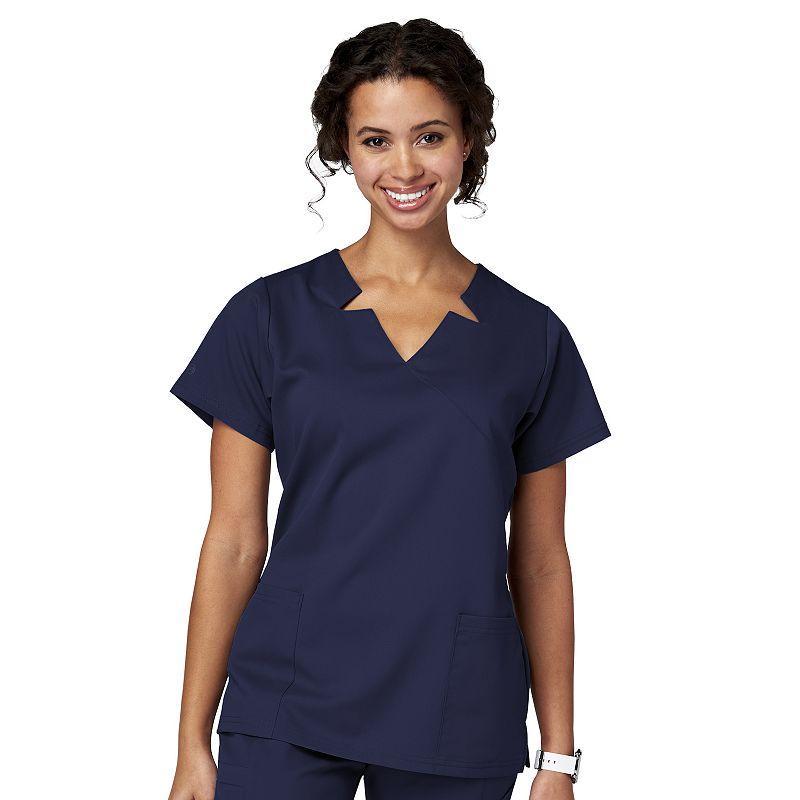 Women's Meta Labwear Notch Neck Short Sleeve Scrubs Top 15201, Size: Small, Silver Product Image