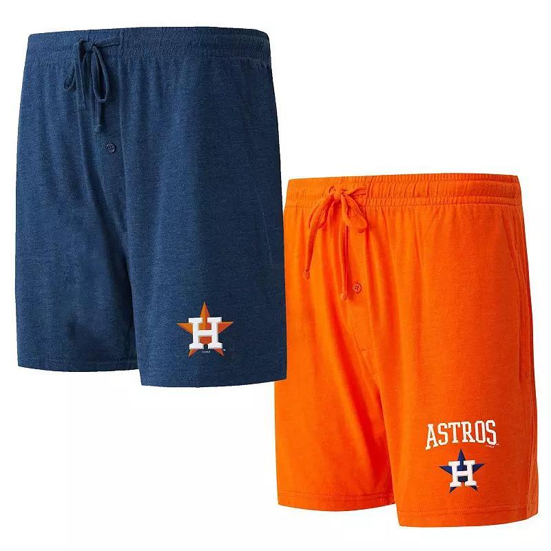 Mens Concepts Sport /Orange Houston Astros Two-Pack Meter Sleep Shorts Blue Product Image