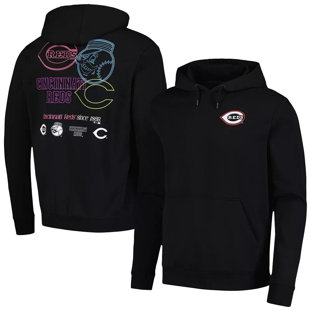 Men's Levelwear Black Cincinnati Reds Podium Vintage Pullover Hoodie,  Product Image