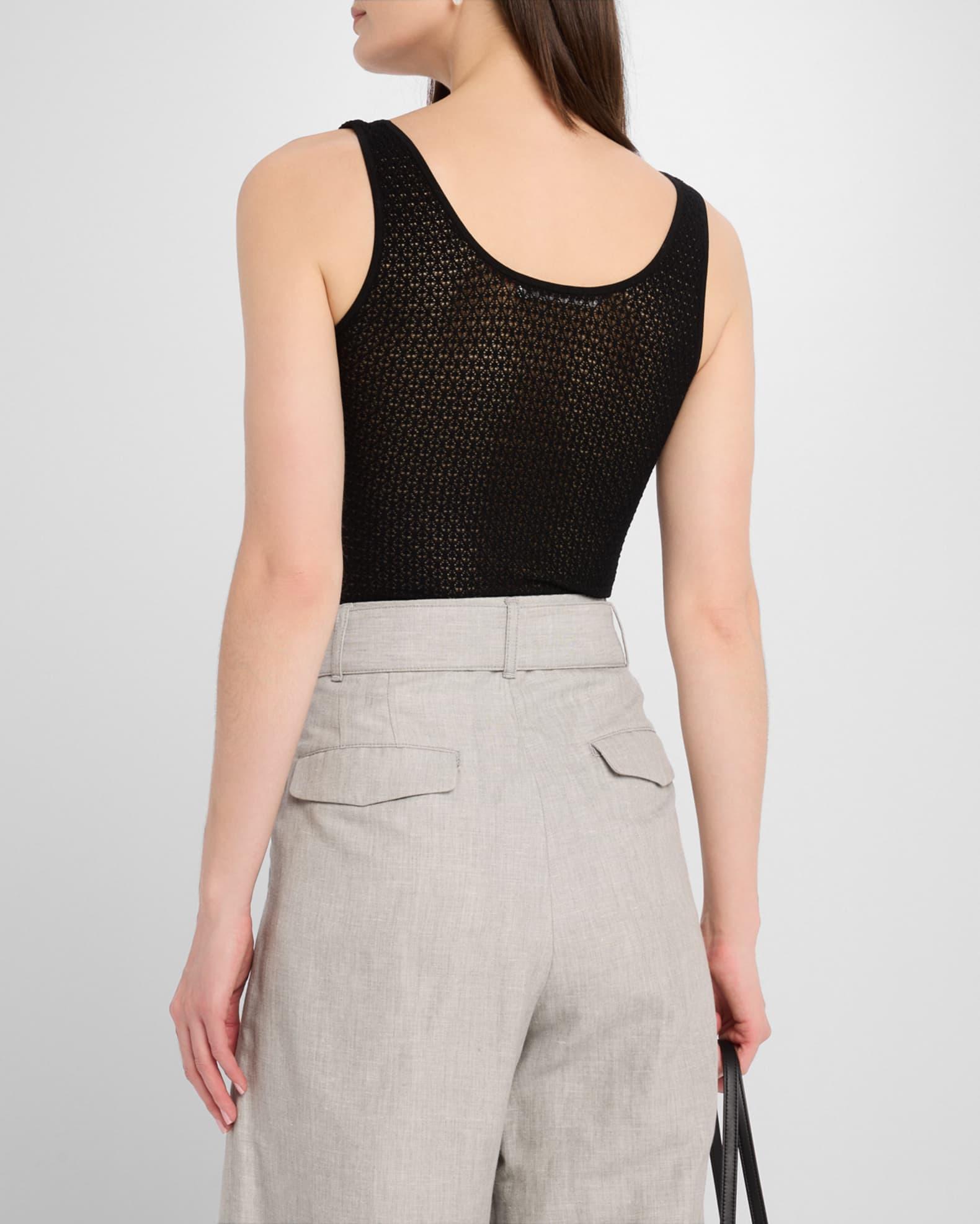 Scoop-Neck Lace Knit Bodysuit Product Image