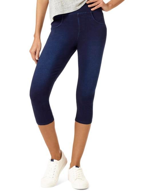 Game Changing High-Waist Capri Denim Leggings Product Image