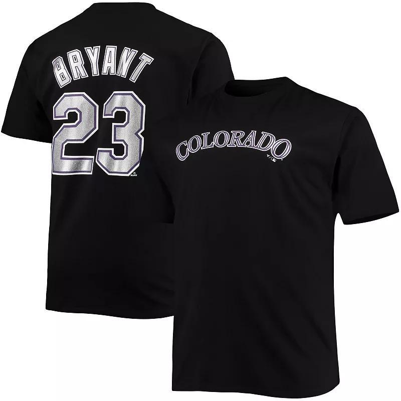 Men's Kris Bryant Black Colorado Rockies Big & Tall Name & Number T-Shirt, Size: XLT Product Image