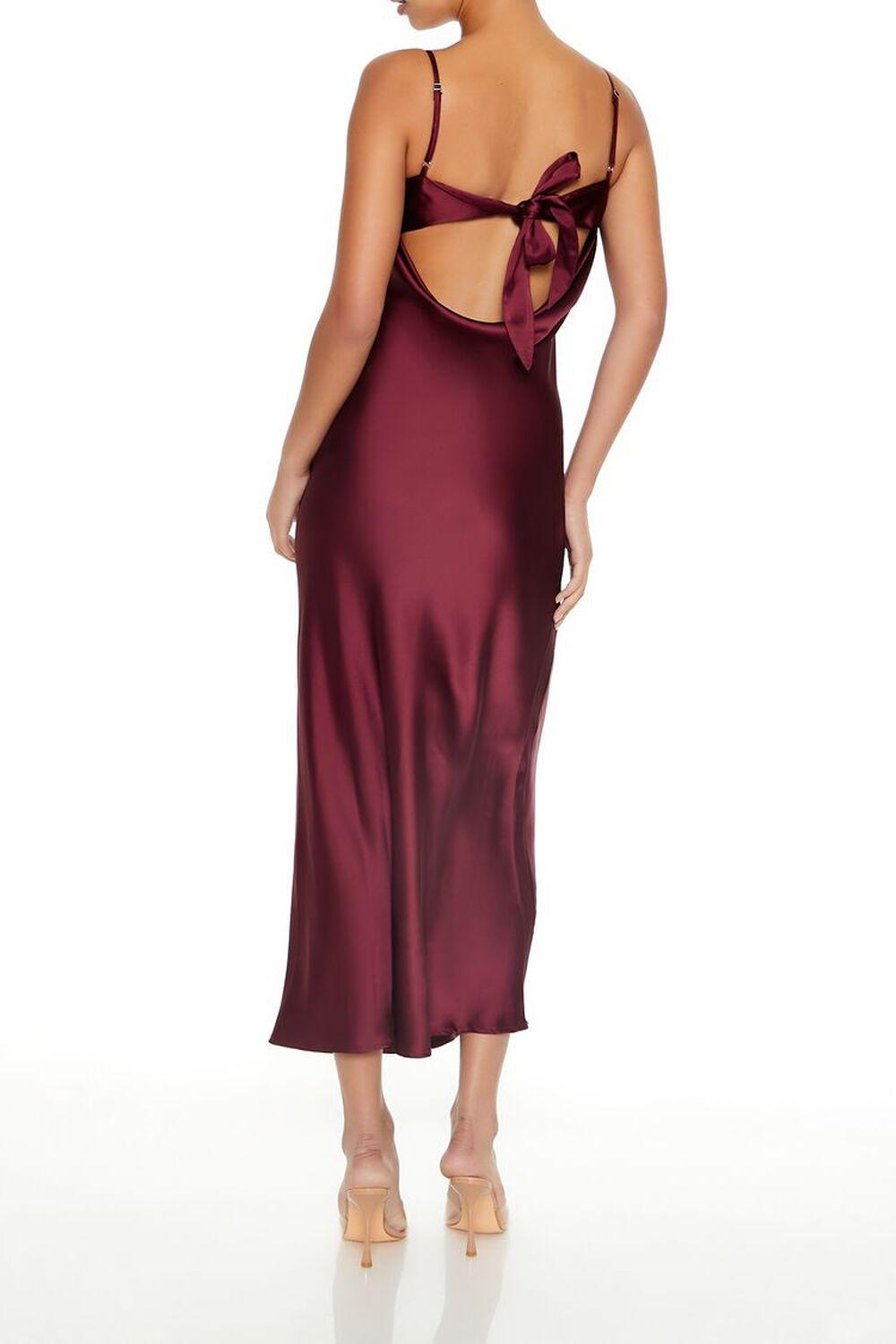 Satin Tie-Back Midi Slip Dress | Forever 21 Product Image