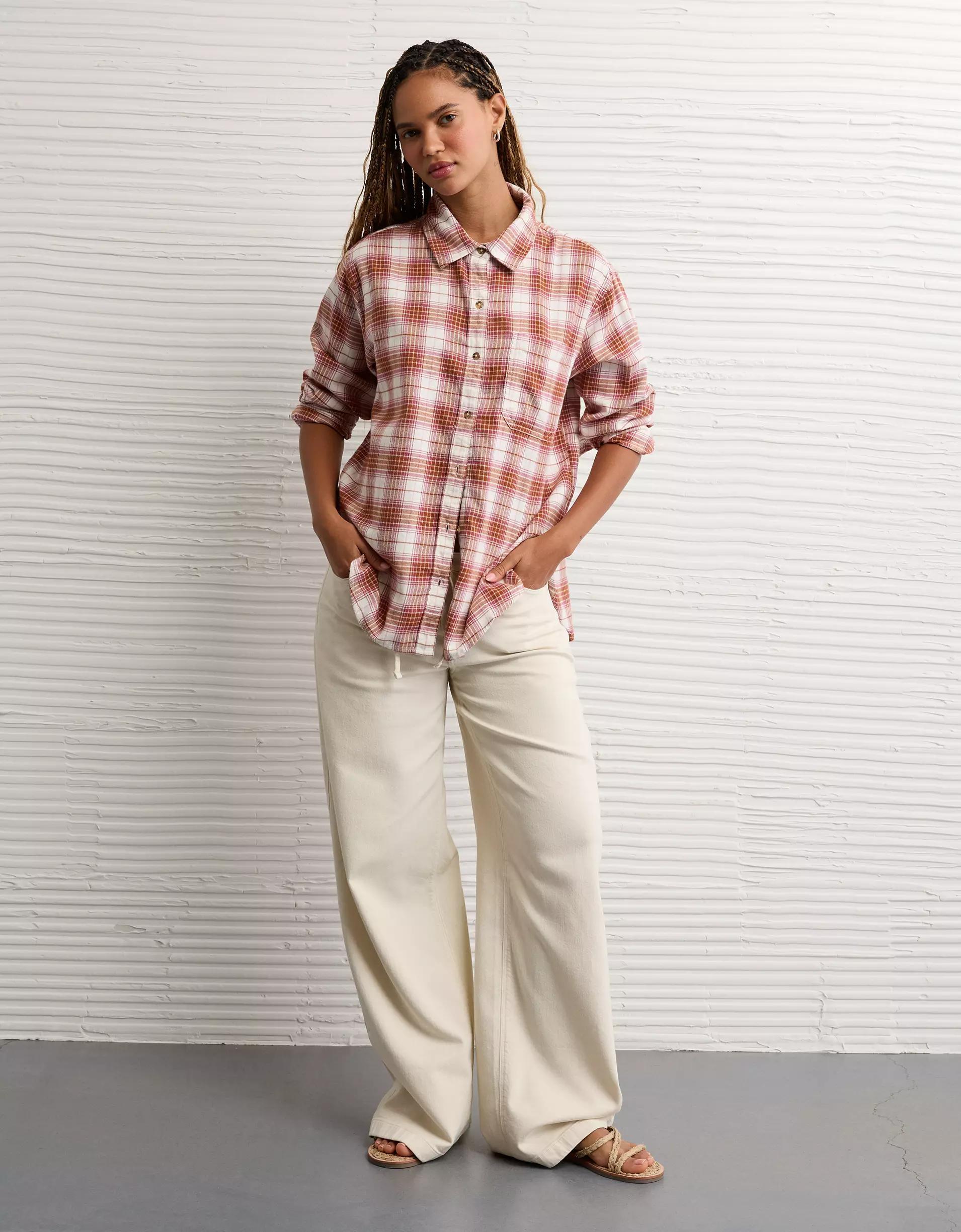 AE Oversized Flannel Shirt Product Image