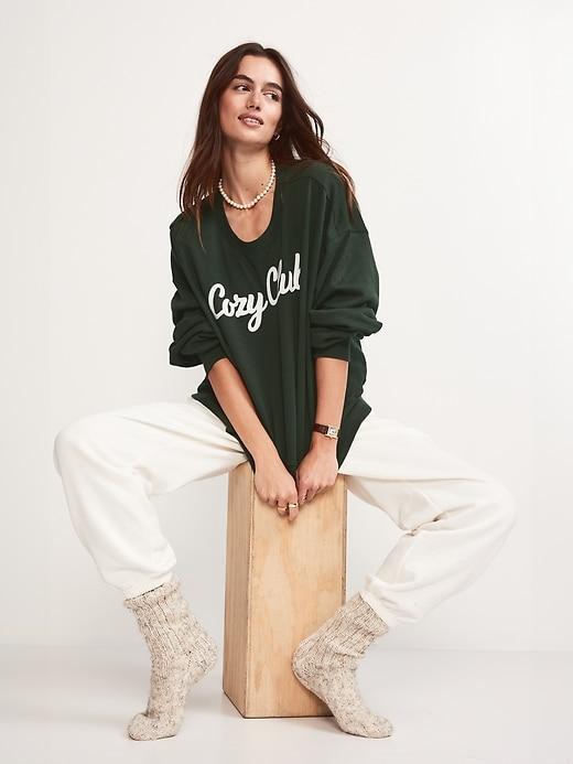 SoComfy Graphic Drop-Shoulder Crew-Neck Sweatshirt Product Image