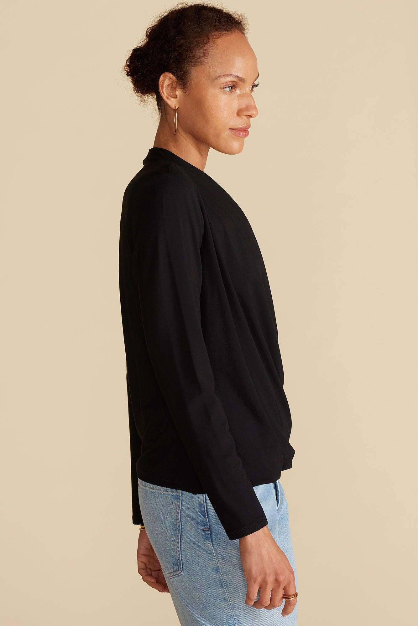 Calais Bamboo Knit Blouse - Black Product Image