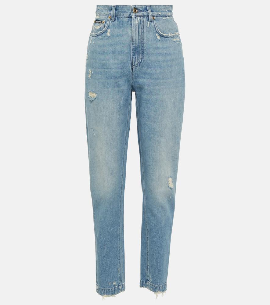 DOLCE & GABBANA Jeans With Mini-ripped Details In Light Blue Product Image