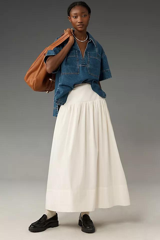 Maeve Drop-Waist Poplin Skirt Product Image