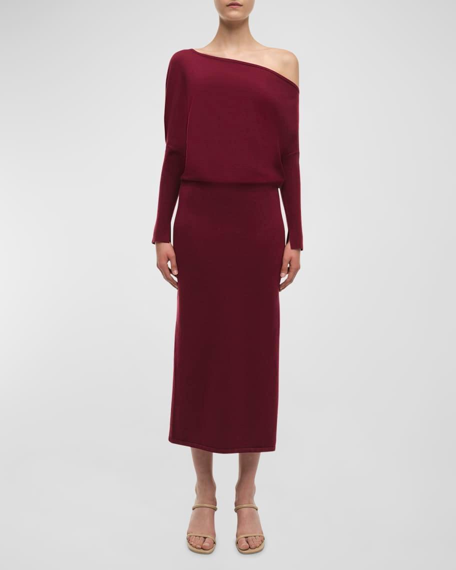 Janese One-Shoulder Wool-Blend Midi Dress Product Image