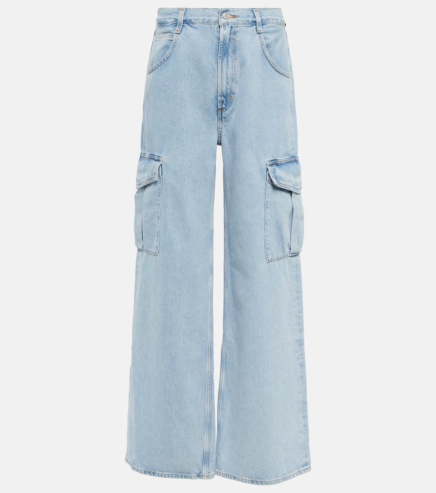 AGOLDE Minka Wide Leg Cargo Jeans In Light Marble Indigo Product Image