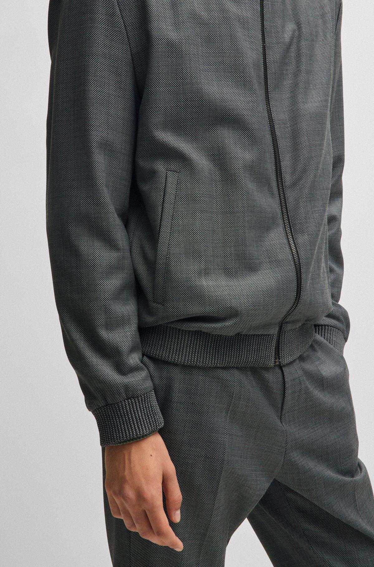Slim-fit jacket in micro-patterned birdseye cloth Product Image