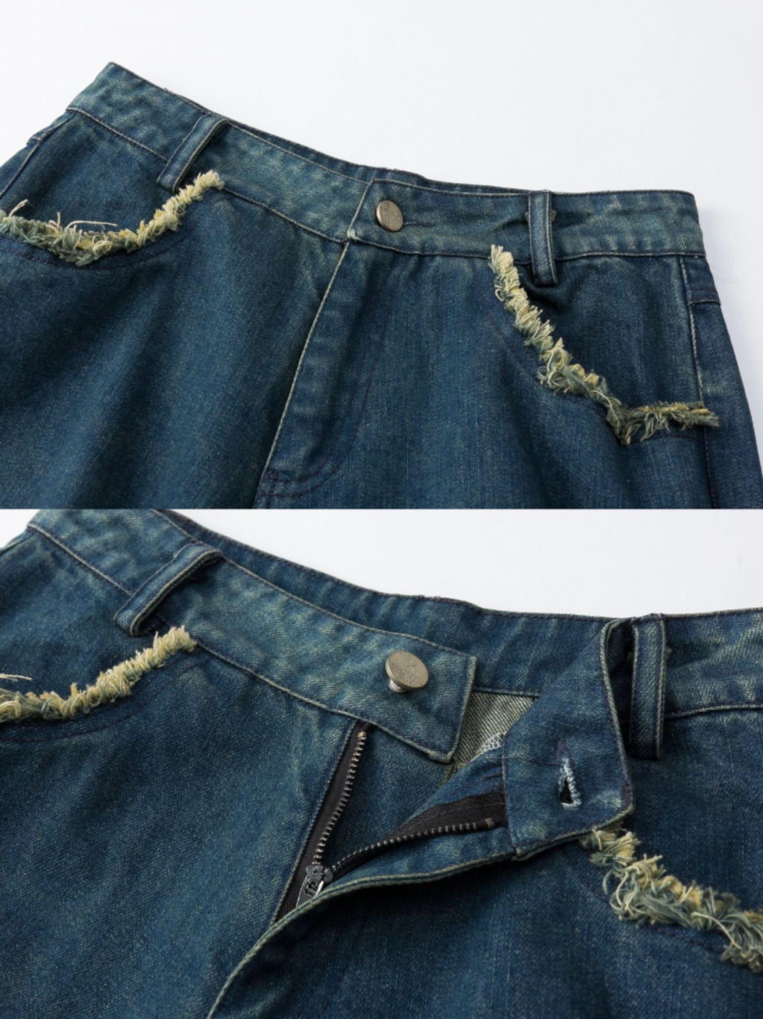 Aelfric Eden Distressed Fringe Star Jeans Product Image