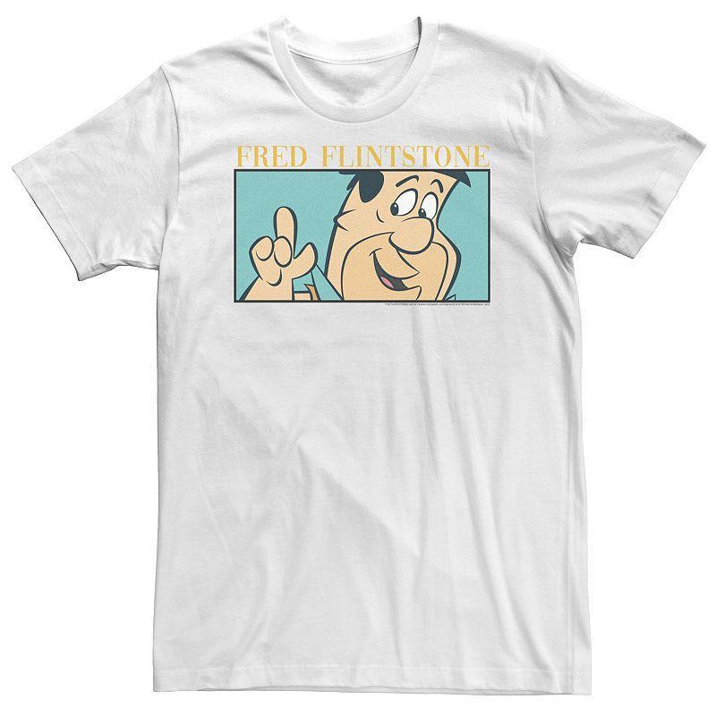 Big & Tall Fred Flintstone Box Up Panel Tee, Men's, Size: 4XL Tall, White Product Image