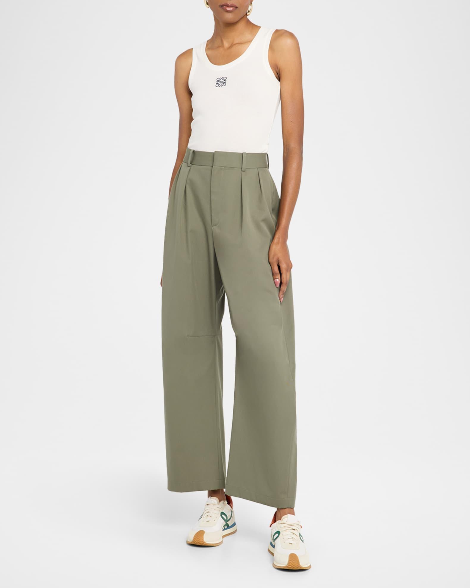 High-Rise Pleated Barrel-Leg Ankle Trousers Product Image