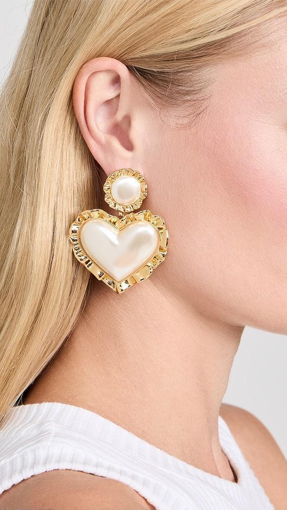 Lele Sadoughi Heart Ruffle Drop Earrings | Shopbop Product Image