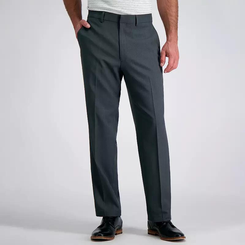 Men's Haggar® Travel Performance Tailored-Fit Stretch Flat-Front Suit Pants, Size: 38 X 32, Dark Gray Grey Product Image