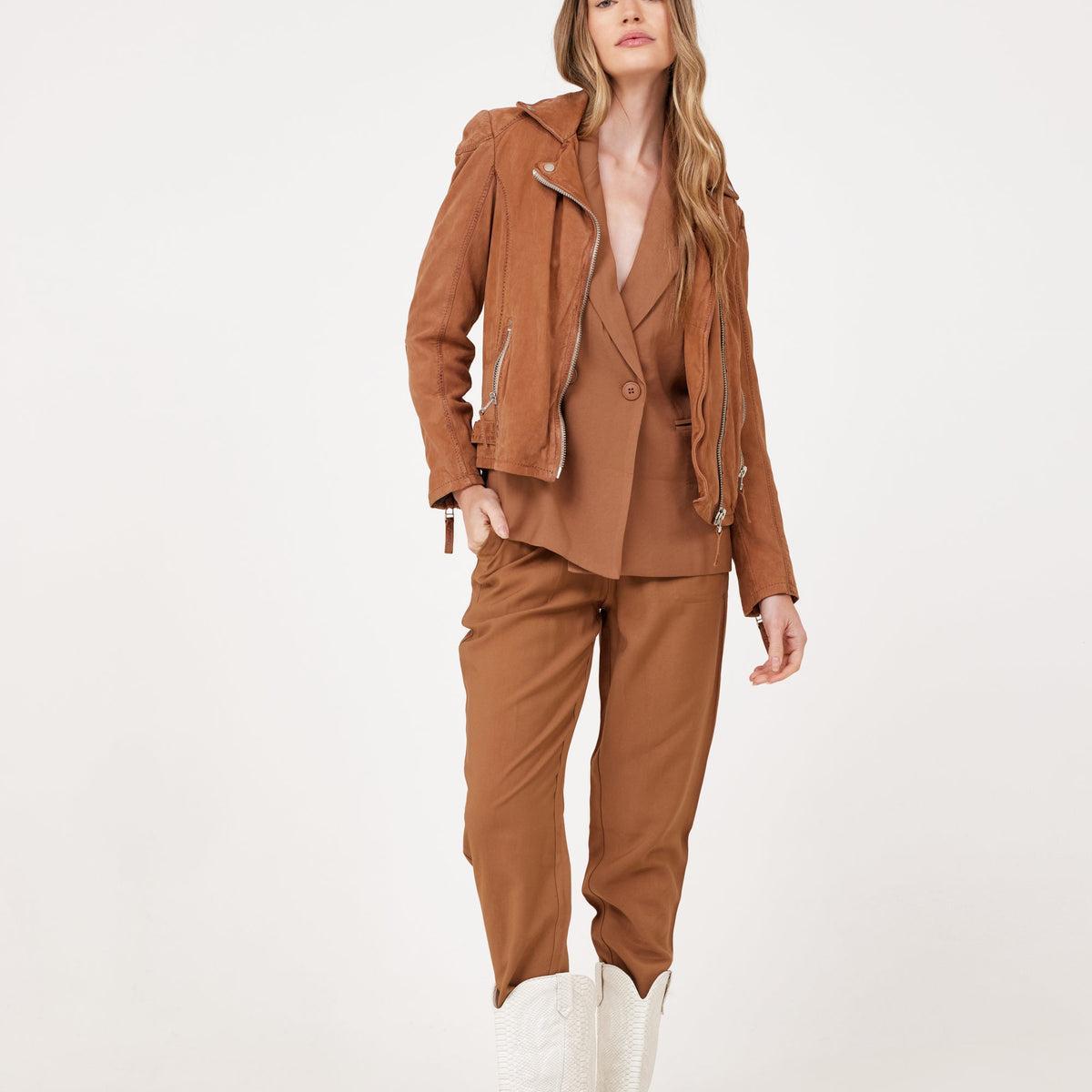 Karyn Leather Jacket- Cognac Product Image