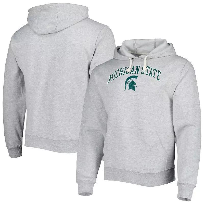 Men's League Collegiate Wear Heather Gray Michigan State Spartans Arch Essential Pullover Hoodie,  Product Image