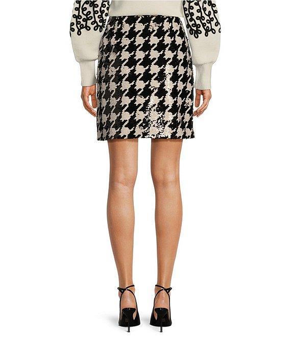 tyler boe Cindy Woven Sequin Houndstooth Skirt Product Image