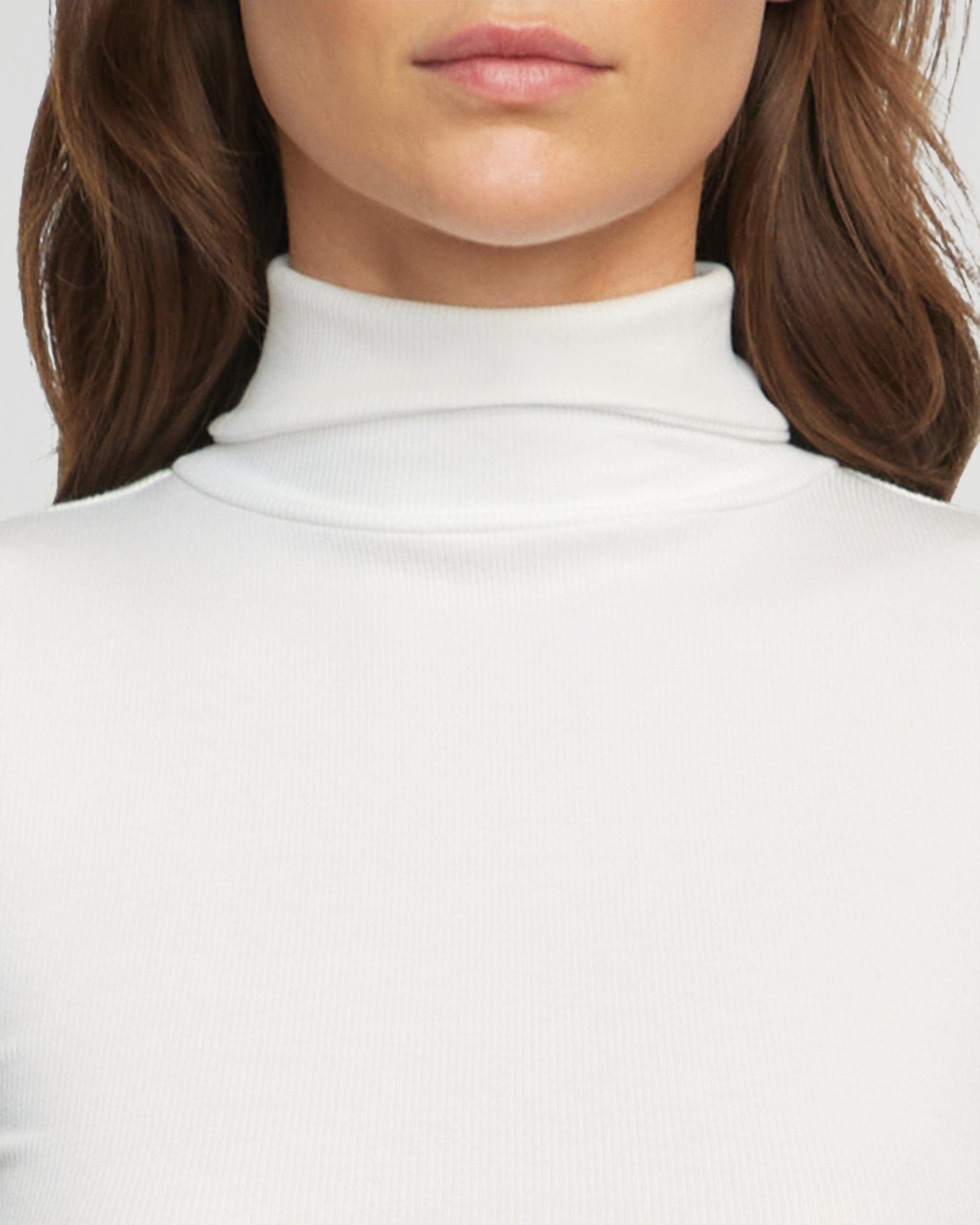 Shae Ribbed Turtleneck Semi-Sheer Tee Product Image