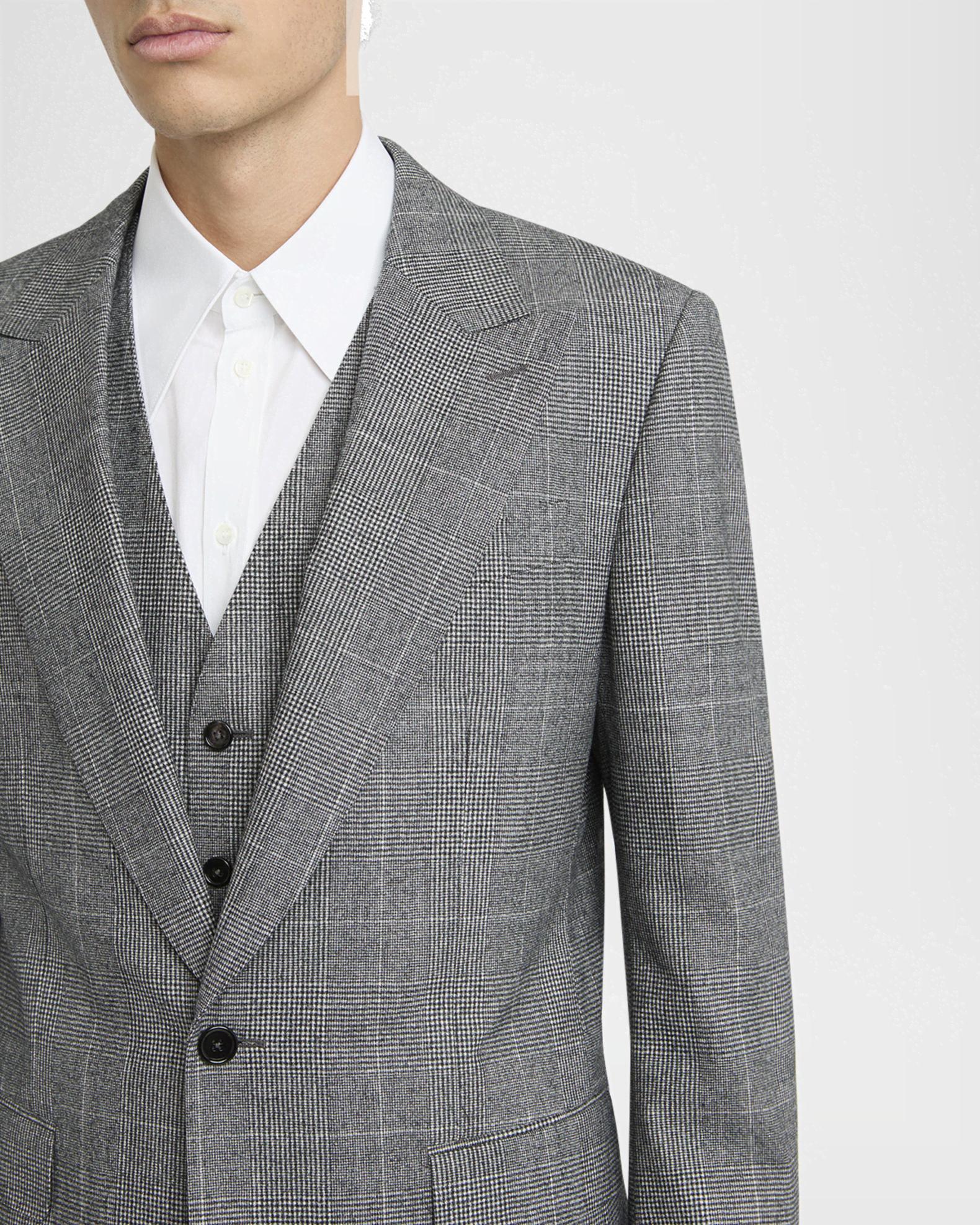 Men's Wool Glen Plaid Three-Piece Suit Product Image