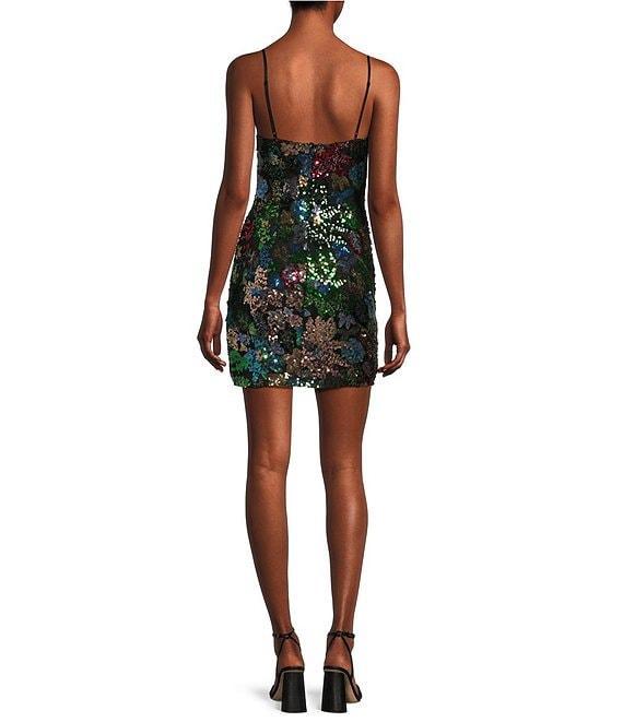 Midnight Doll Spaghetti Strap Sequin Bodycon Dress Product Image