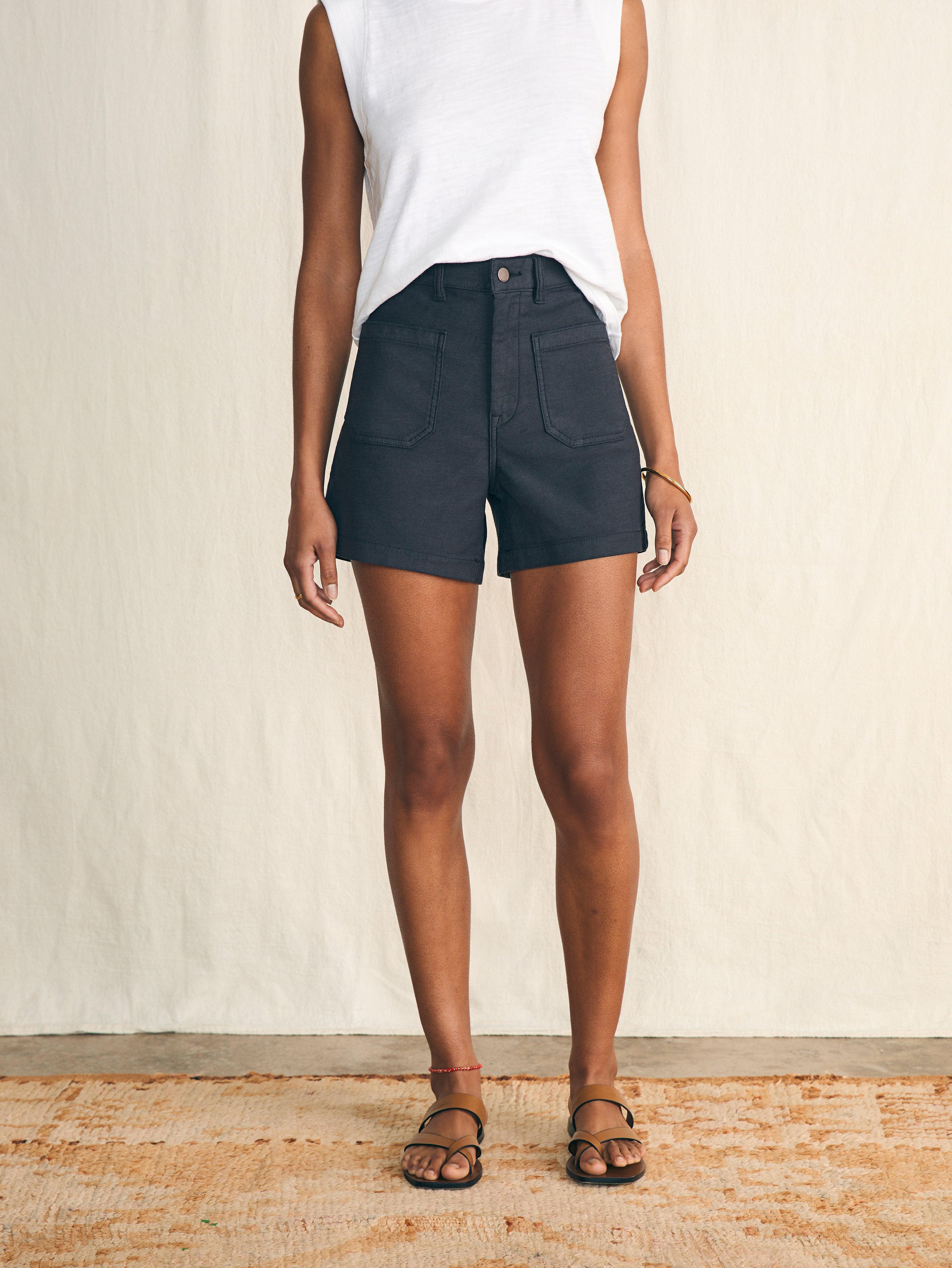 Stretch Terry Patch Pocket Short - Washed Black Female Product Image