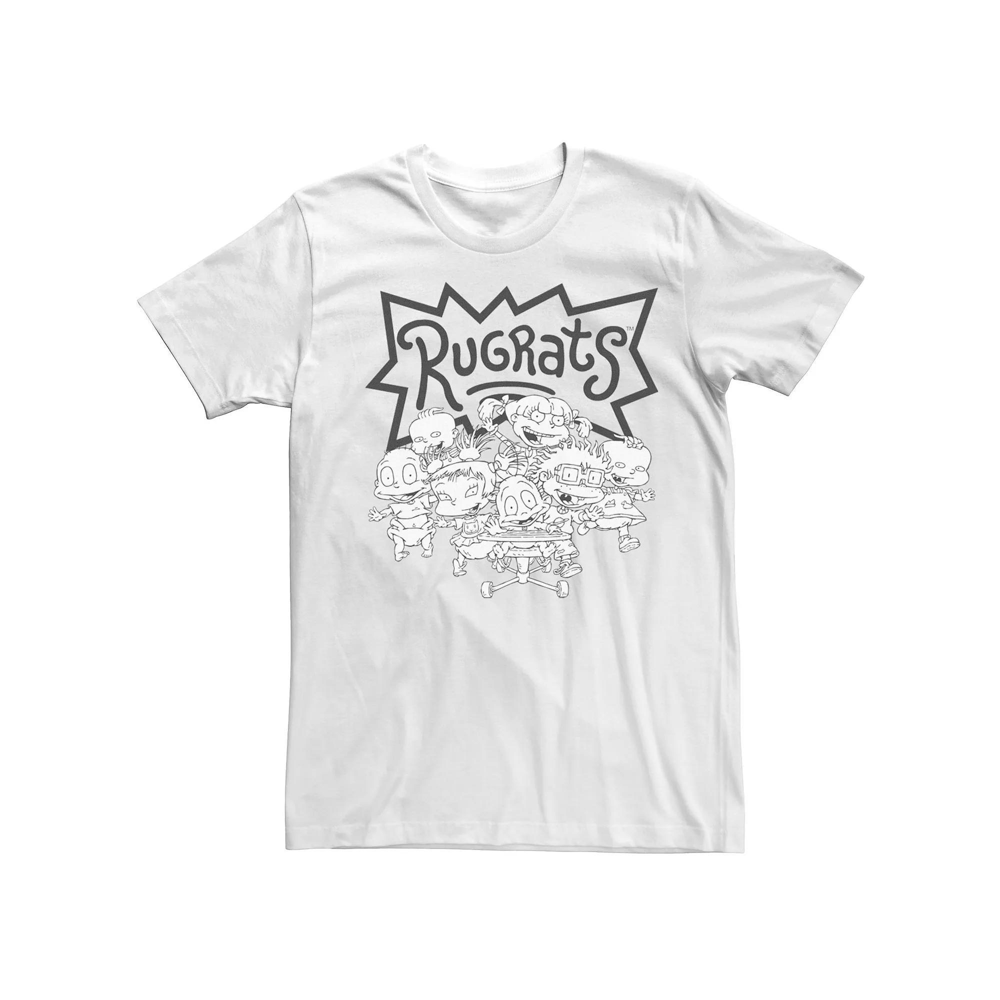 Men's Rugrats Outline Group Logo Tee, Size: XL, White Product Image