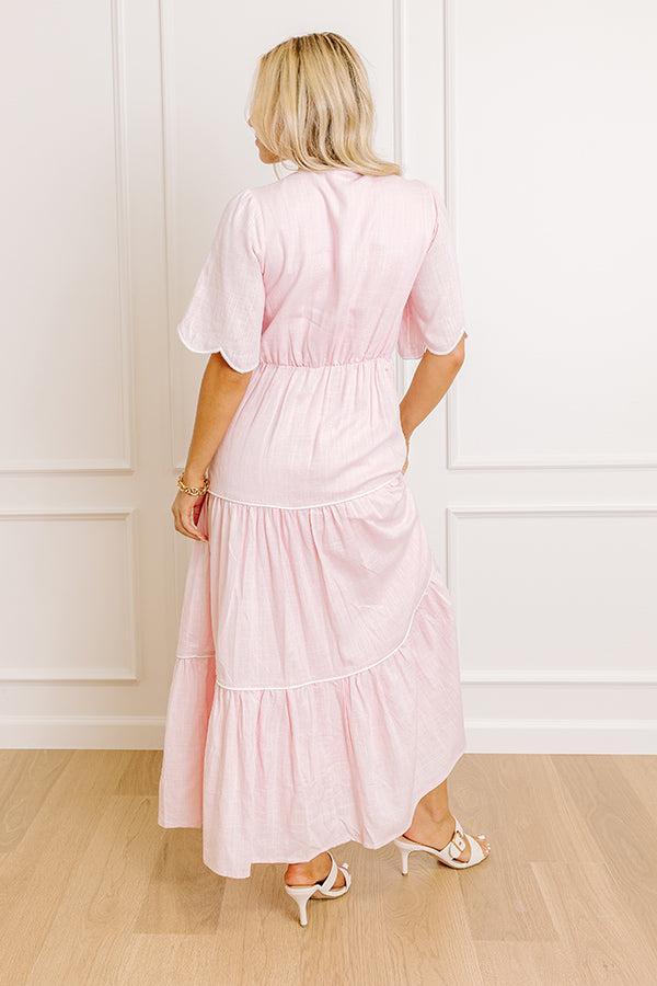 Charm And Candor Embroidered Midi Dress Product Image