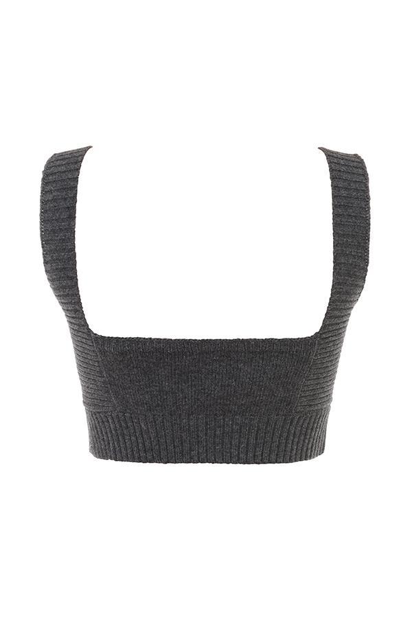 Sia Charcoal Cashmere Blend Bralette - SALE Product Image