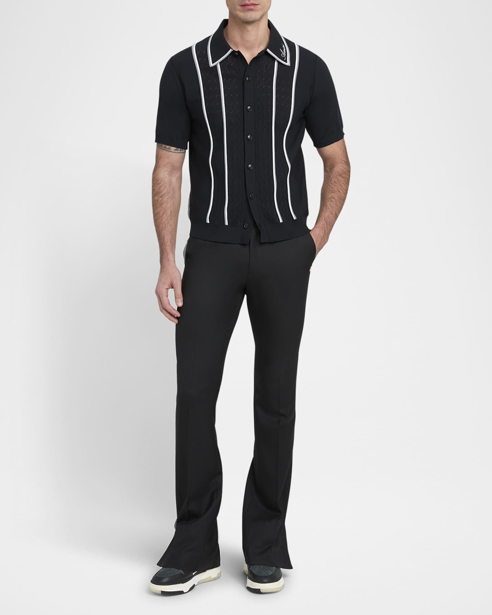 Men's Button-Front Script Stripe Shirt Product Image