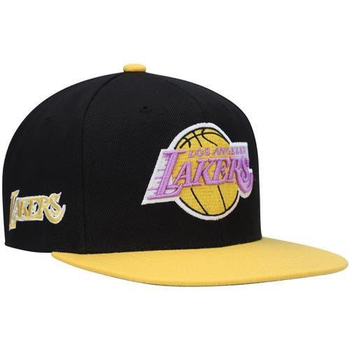 Mens Mitchell & Ness /Gold Los Angeles Lakers Hardwood Classics Snapback Hat Product Image