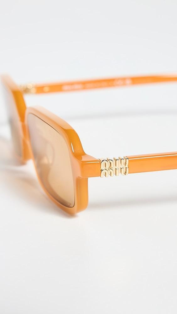 Miu Miu MU 11ZS  Rectangular Sunglasses | Shopbop Product Image