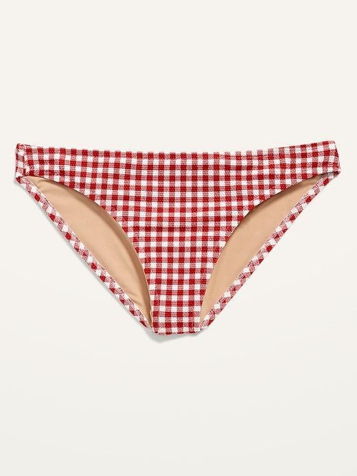 Mid-Rise Piqué Classic Bikini Swim Bottoms Product Image