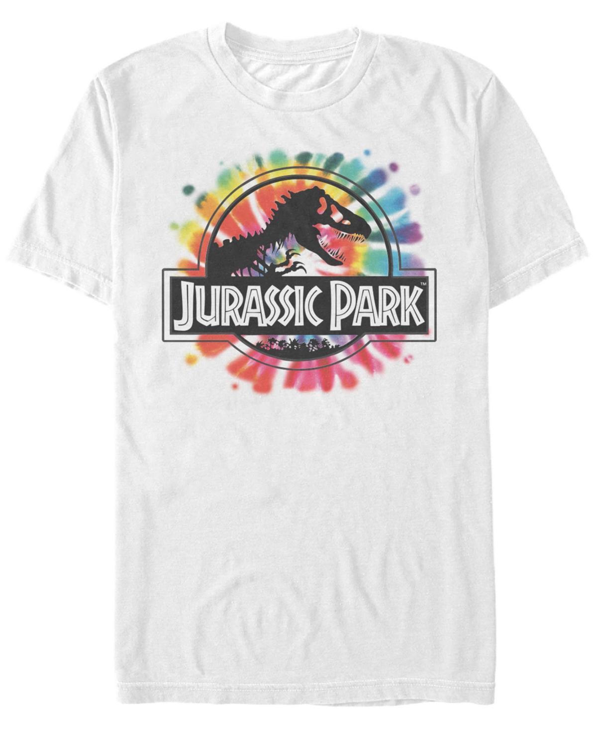 Men's Jurassic Park Classic Logo Tie-Dye Tee, Size: Medium, White Product Image