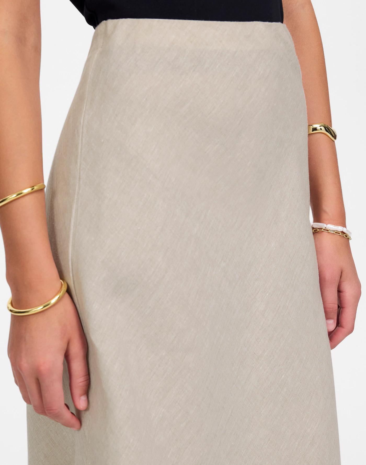 Linen Maxi Slip Skirt Product Image