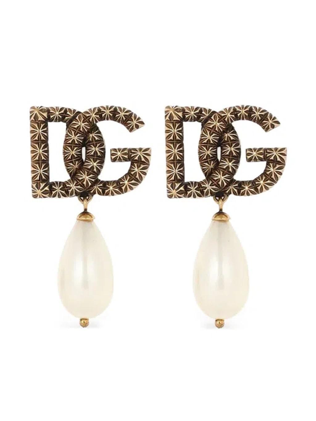 DOLCE & GABBANA Dg-logo Earrings In Gold Product Image