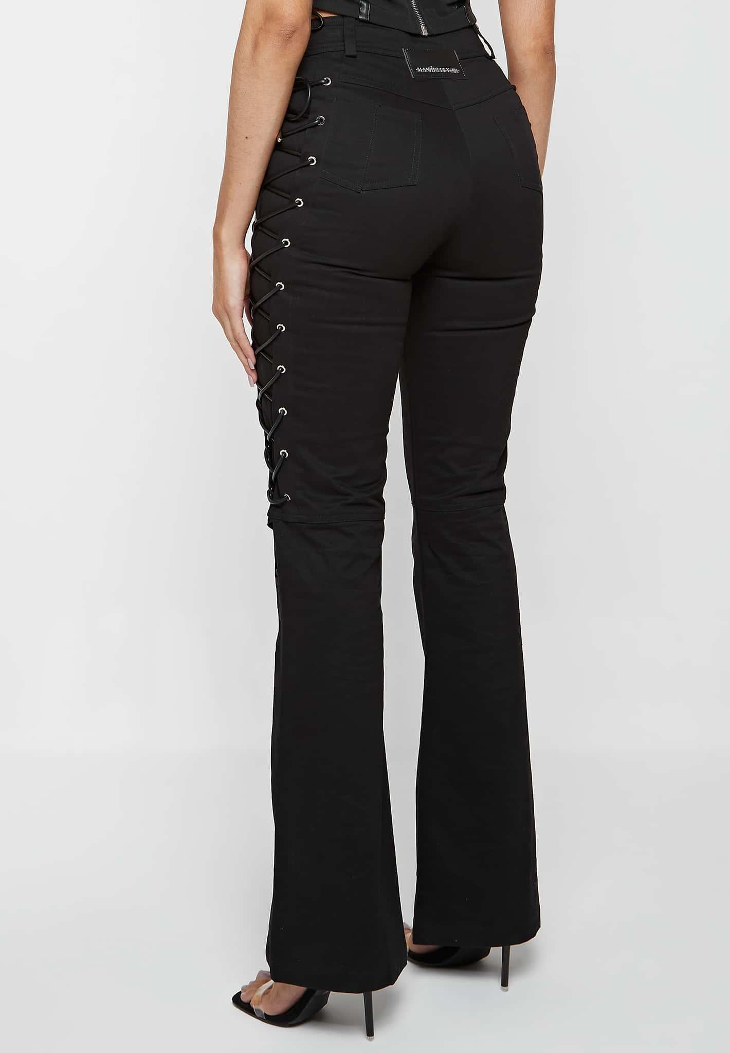 Lace Up Trousers - Black Female Product Image