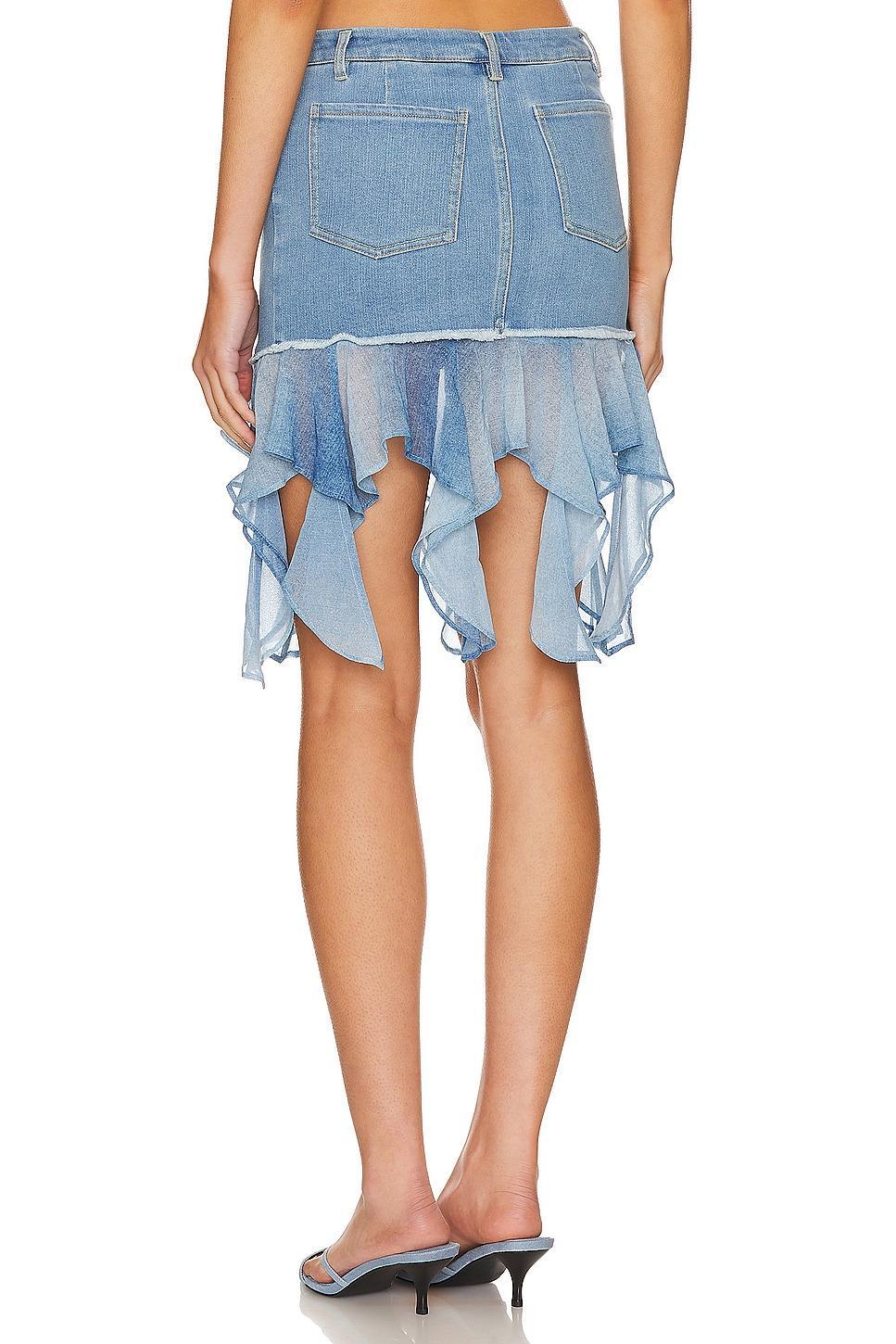 Lovers and Friends Britney Mini Skirt in Blue Denim Product Image