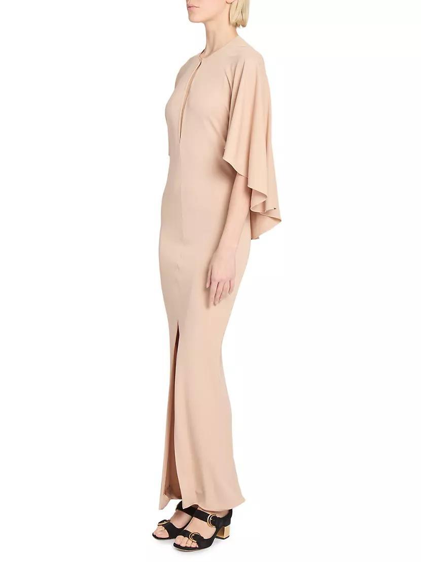 Cape-Overlay Maxi Dress Product Image